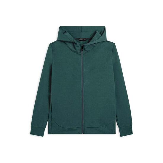 Felpa full zip con cappuccio e maxi logo in rilievo