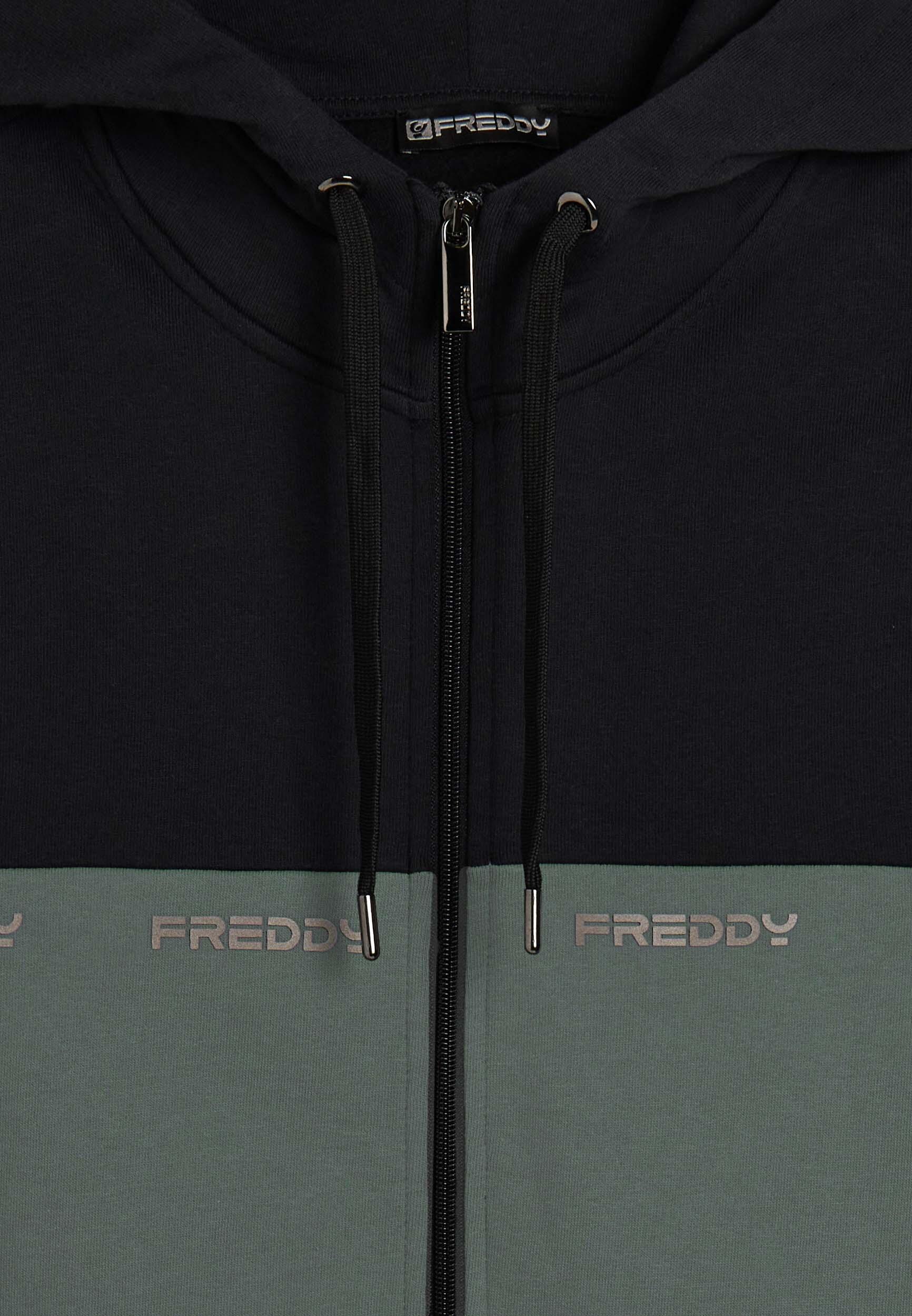 Felpa colour block con cappuccio e logo stampato 3/3
