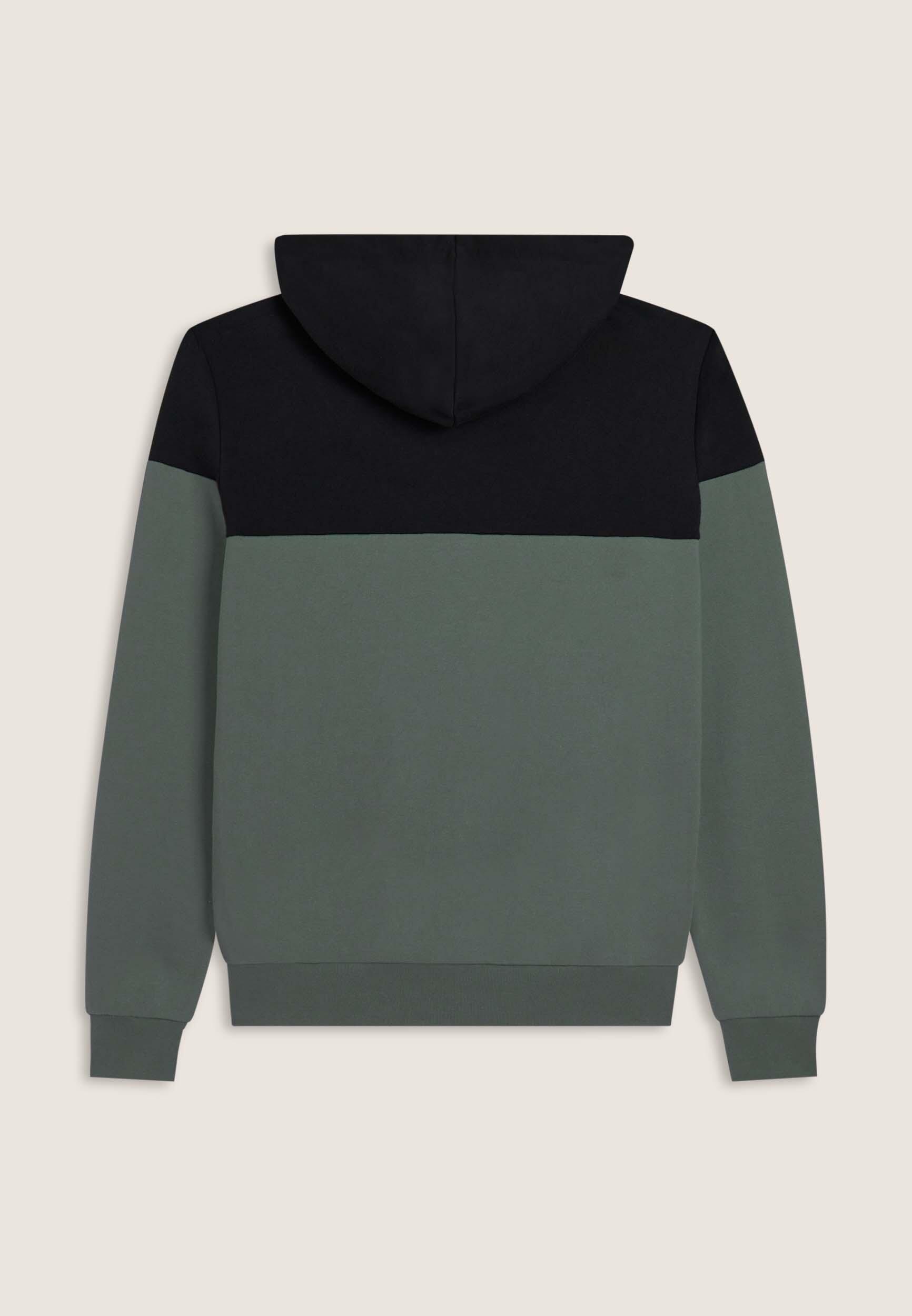 Felpa colour block con cappuccio e logo stampato 2/3