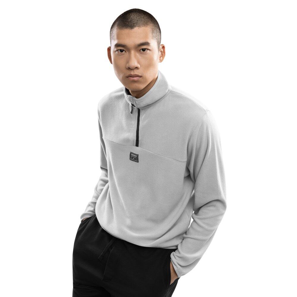 SIROKO Men Winter sports 's thin fleece pullover Limestone Pearl Grey