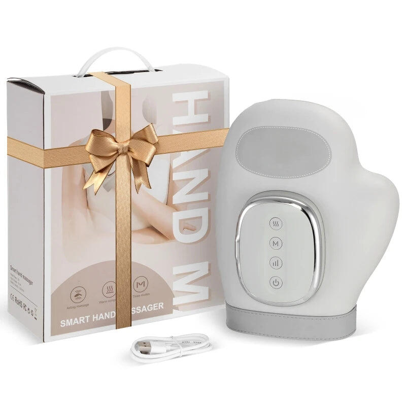 NNEOBA 5-Level Electric Hand Massager with Hot Compress Grey