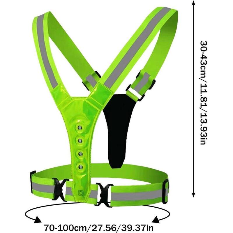 Vestă LED reflectorizantă – vizibilitate 360° – IPX6 – Galben