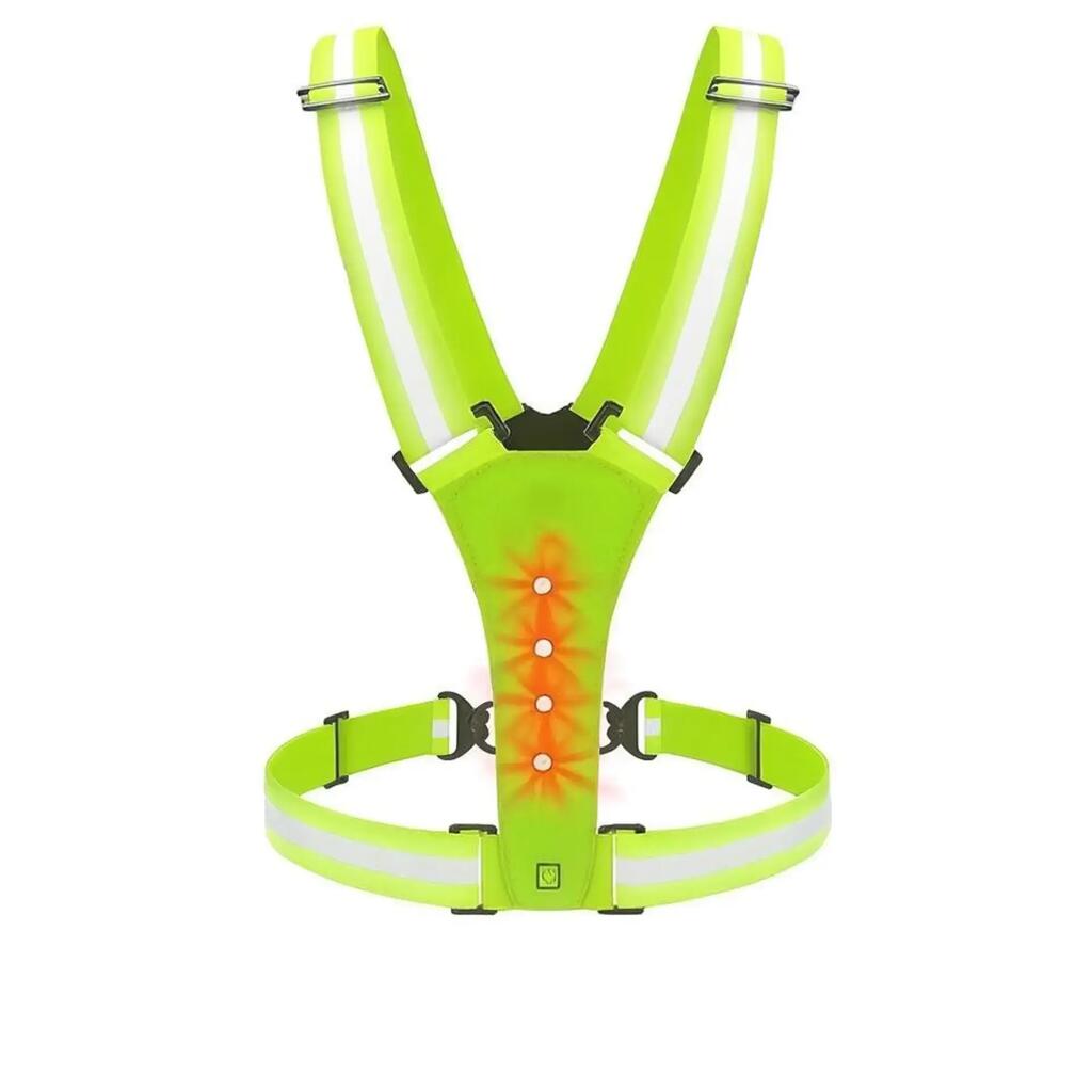 LED reflective safety vest – 360° visibility – IPX6 – Yellow