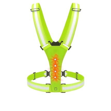 Kamizelka LED odblaskowa – 360° widoczność – IPX6 – Żółta