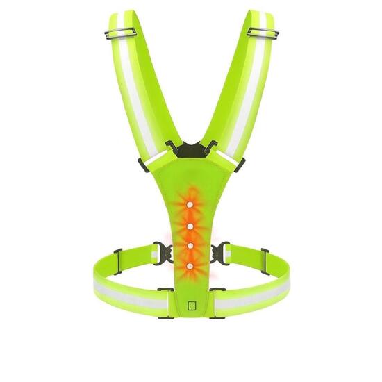 Kamizelka LED odblaskowa – 360° widoczność – IPX6 – Żółta