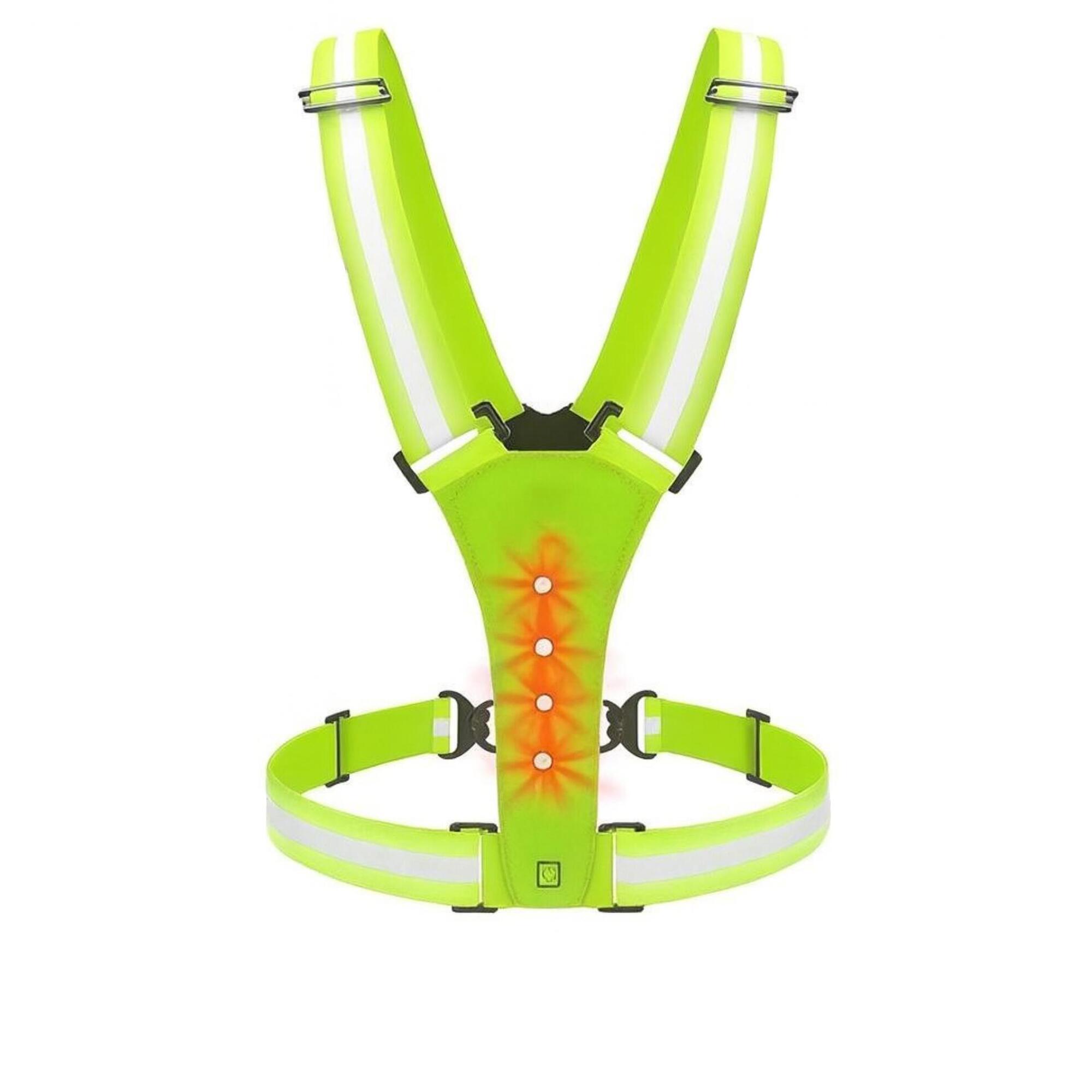 SPORTENZIA LED reflexní vesta – viditelnost 360° – IPX6 – Žlutá