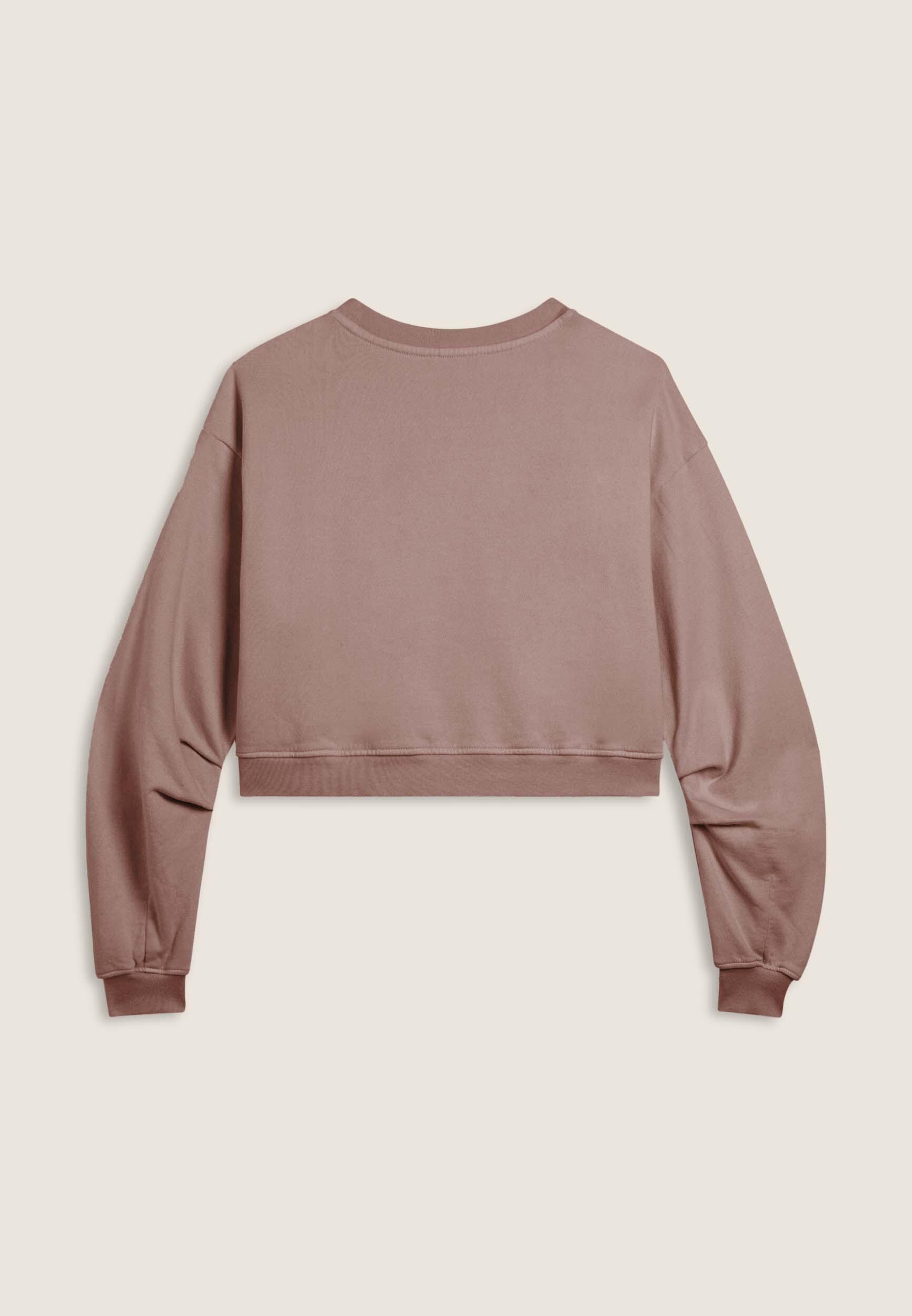 Felpa oversize cropped con stampa Flow sulla spalla 2/3