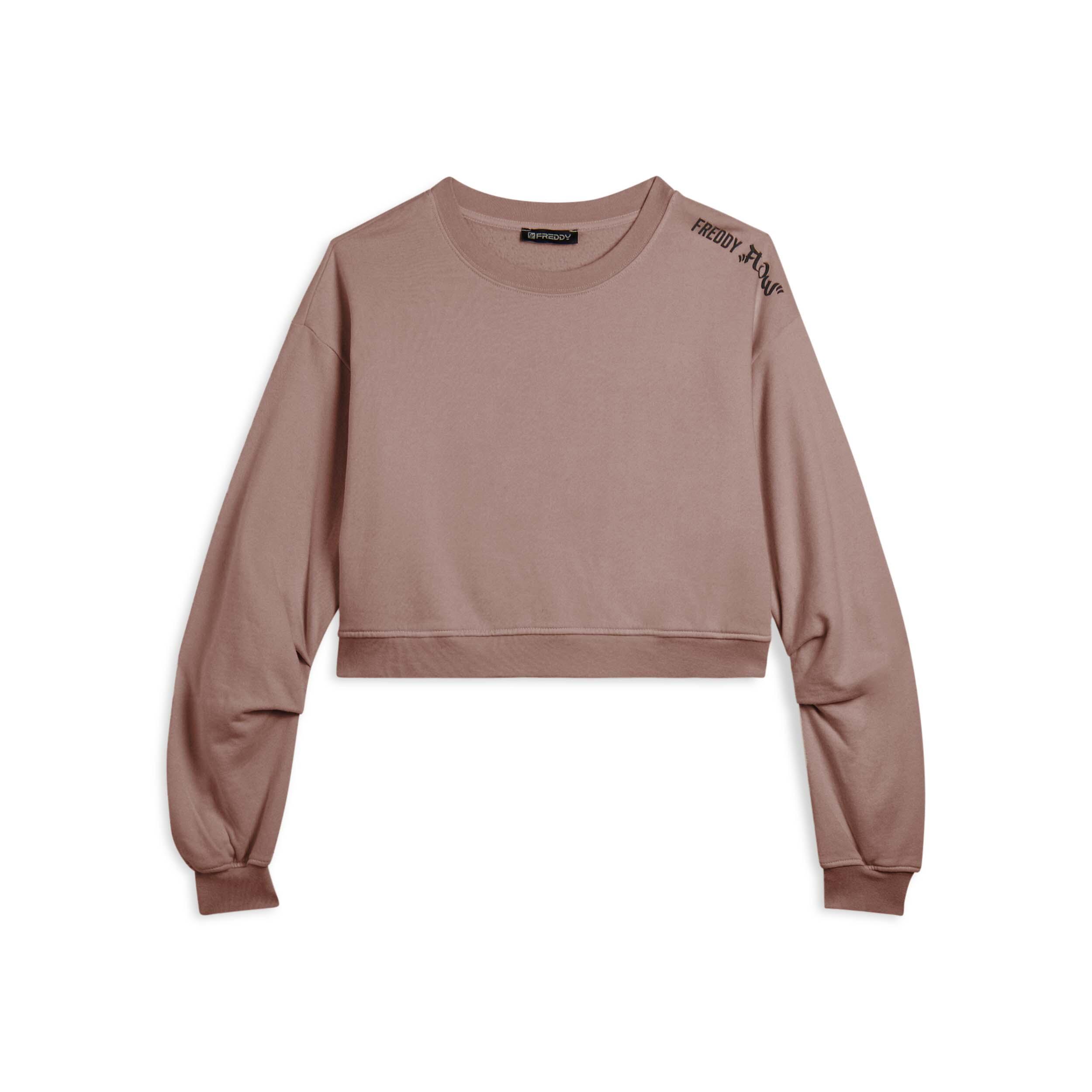 Freddy - Sweat-shirt Ample À La Coupe Cropped, Avec Imprimé « flow » Sur L’épaule - Sweat-shirt - Rose - Decathlon