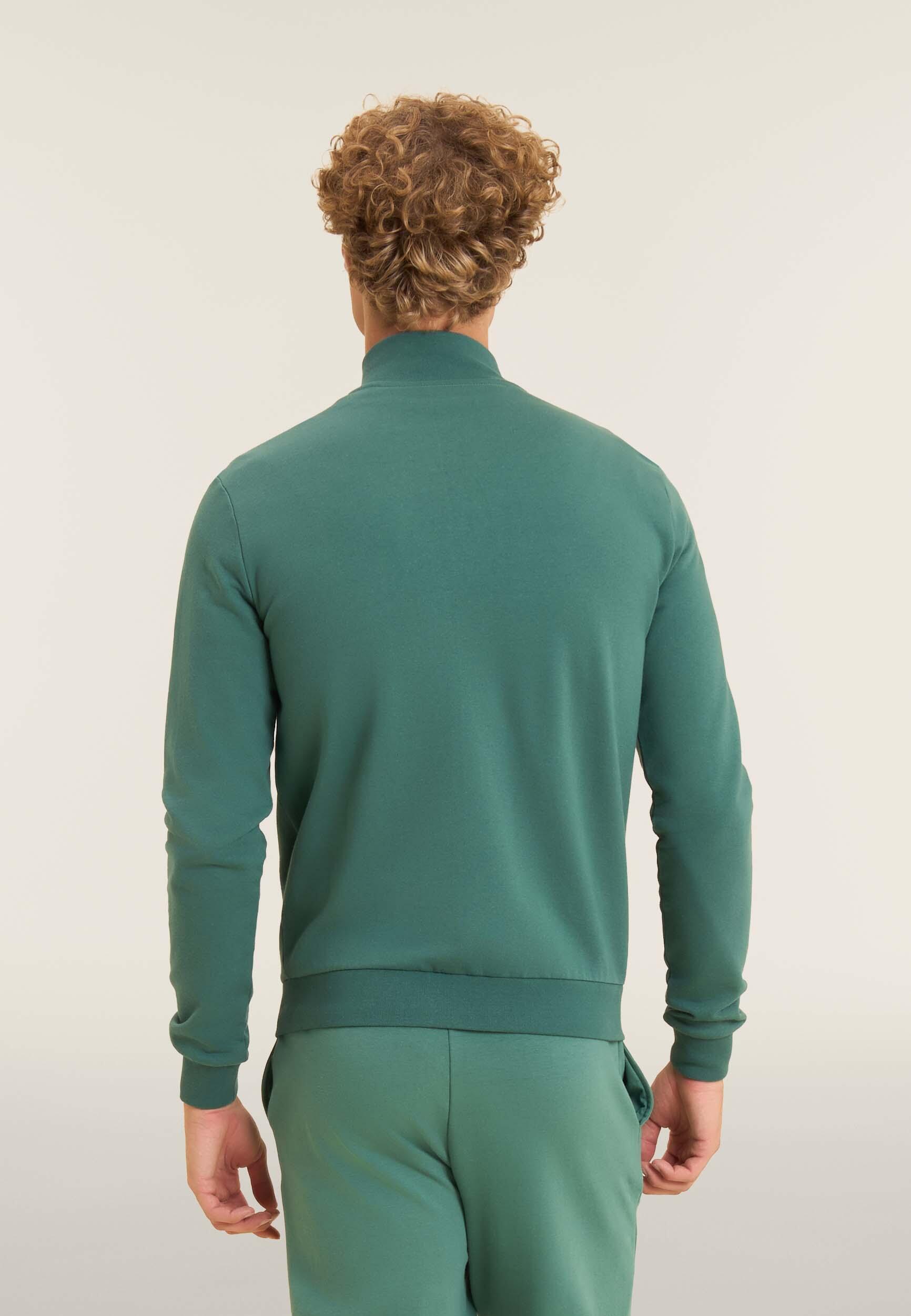 Felpa full zip con collo alto e tasche interne 3/4
