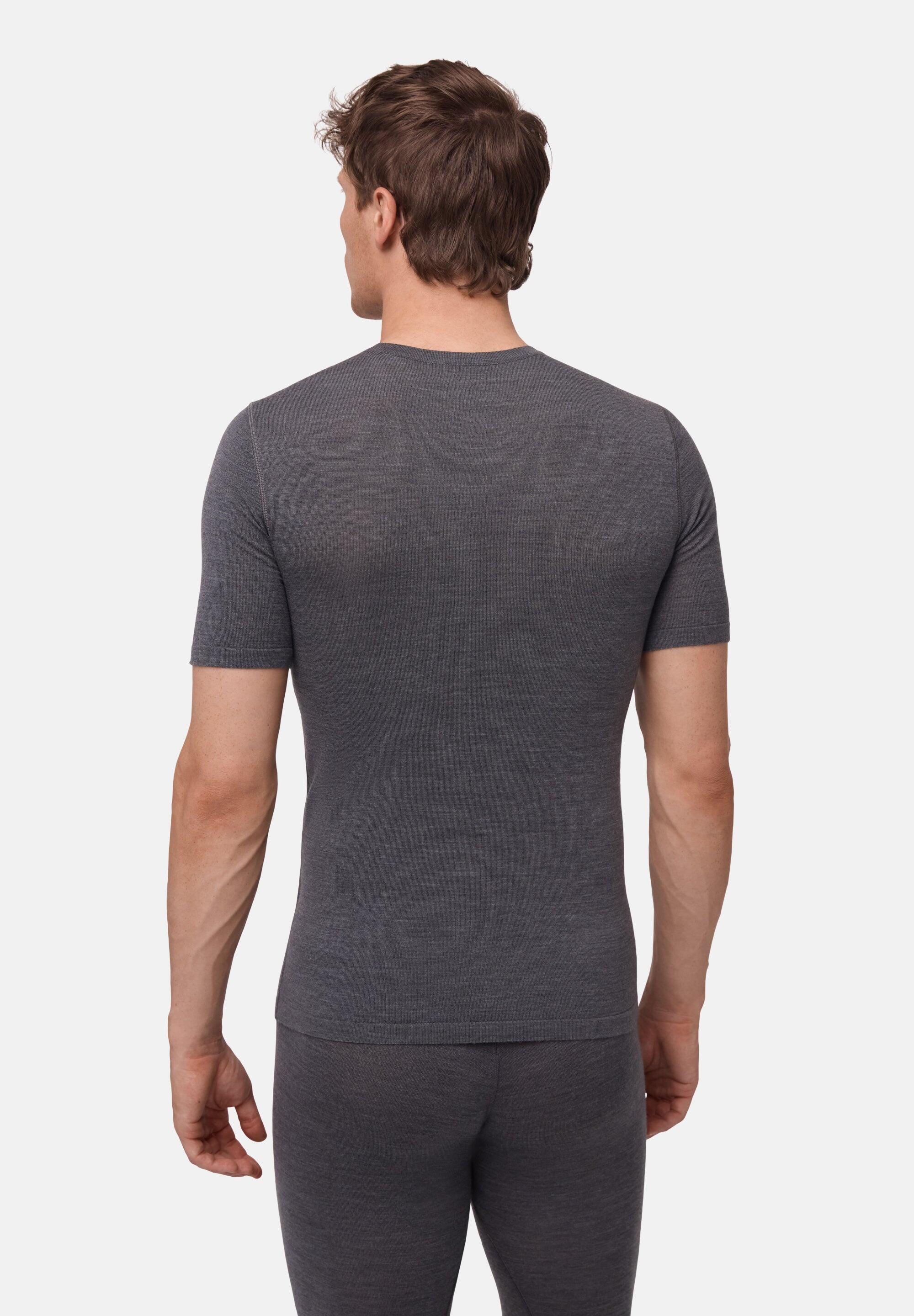 T-shirt térmica de lã merino para homem Capa base suave e respirável 4/6