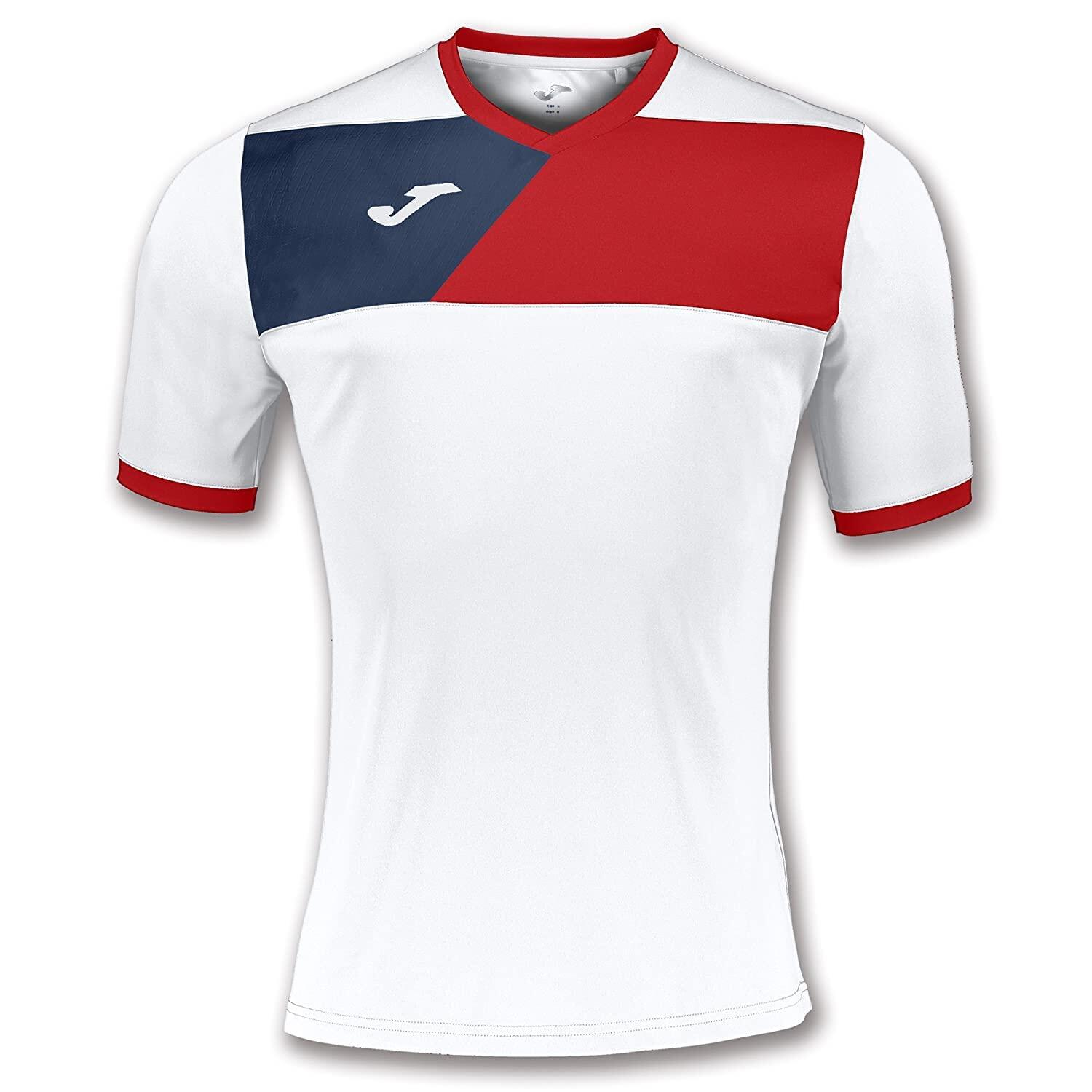 T-shirt Joma Homme à Manches Courtes Crew II - Multicolore (Blanc/Rouge) 1/1