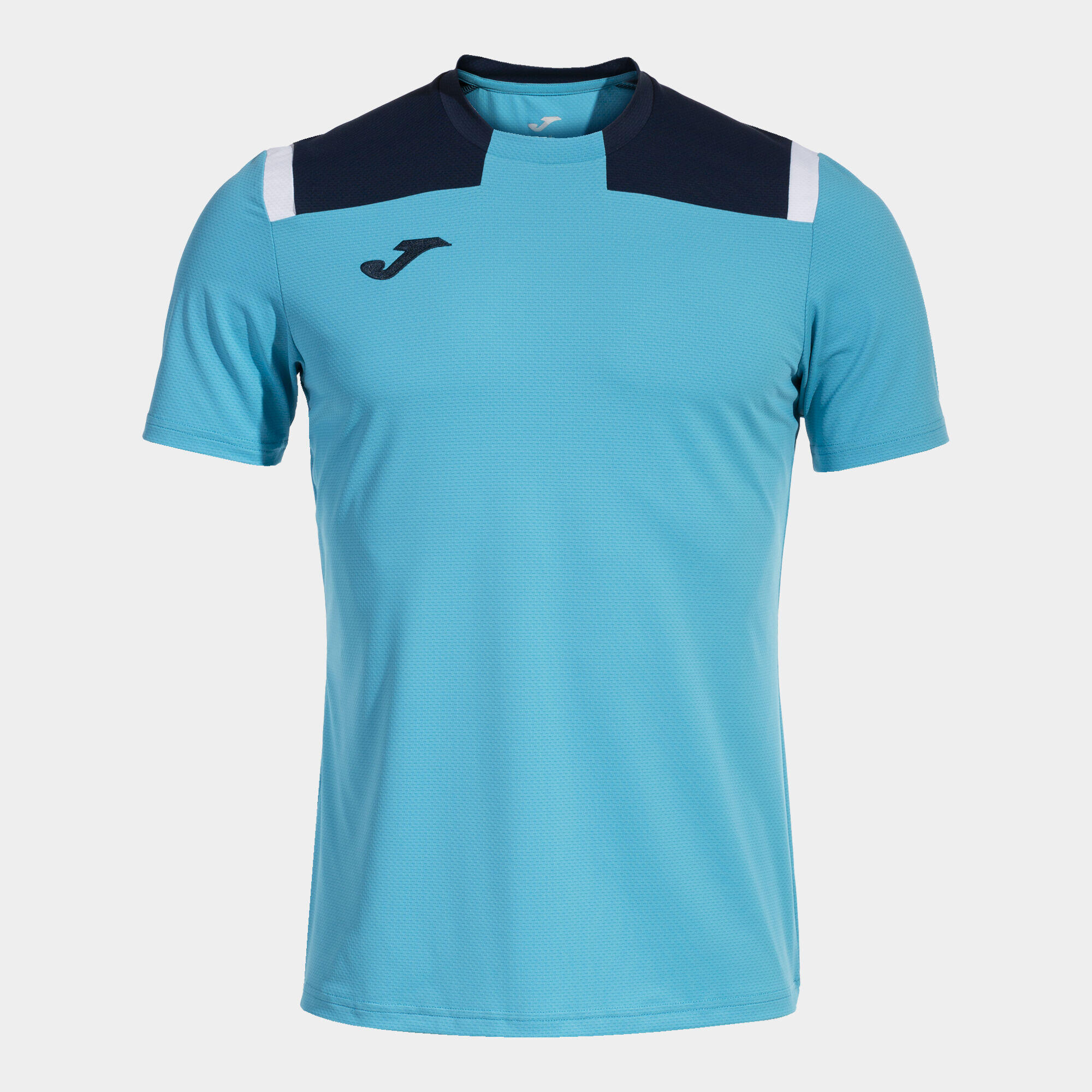 Joma - Maillot Manches Courtes Football Homme Joma Toledo Turquoise Fluo - T-shirt Manches Courtes - Bleu - Decathlon