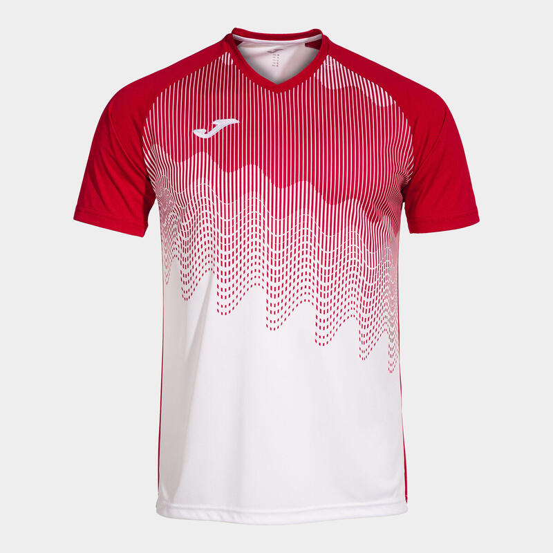Tricou pentru bărbați Joma Tiger VI, alb-rood alb și respirabil