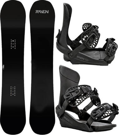 Zestaw Deska snowboardowa Raven Pure Black + Wiązania Raven King