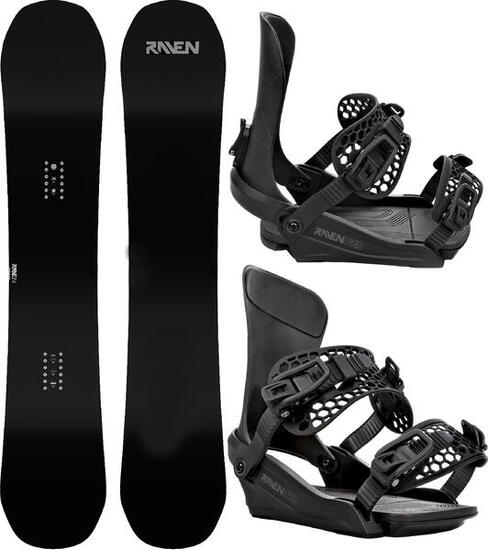 Zestaw Deska snowboardowa Raven Pure Black + Wiązania Raven King