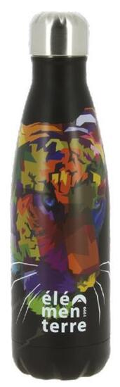 Bouteille Isotherme 750 ml Elementerre "Kaktus 750 Motifs" Noir