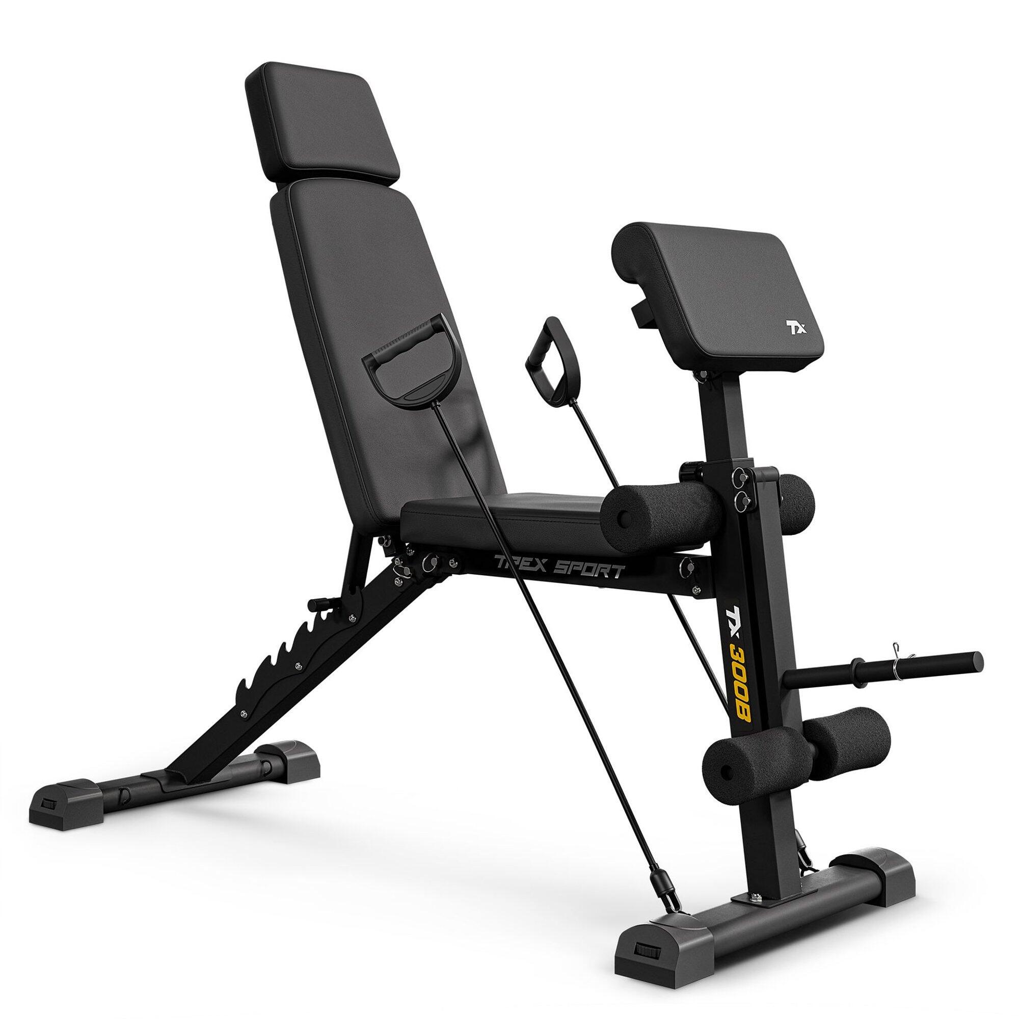 Banc Trex Sport TX-300B avec curl, presse jambes et élastiques 3/7