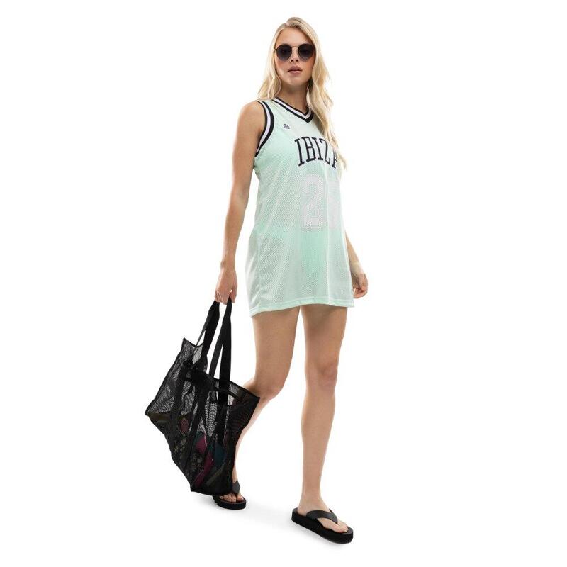 Dámské mini šaty ve stylu basketbalového dresu IBZ Beachball Water Green