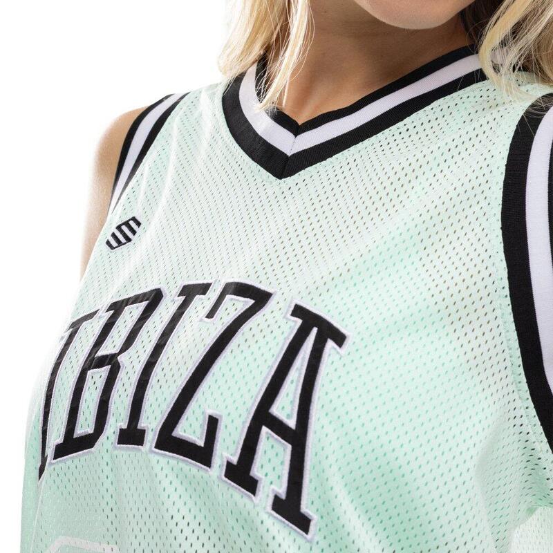 Dámské mini šaty ve stylu basketbalového dresu IBZ Beachball Water Green