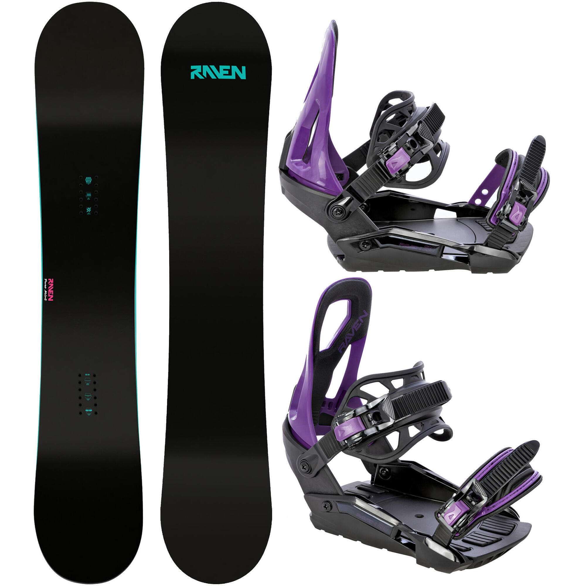 Zestaw Deska snowboardowa Raven Pure Mint + Wiązania Raven s230