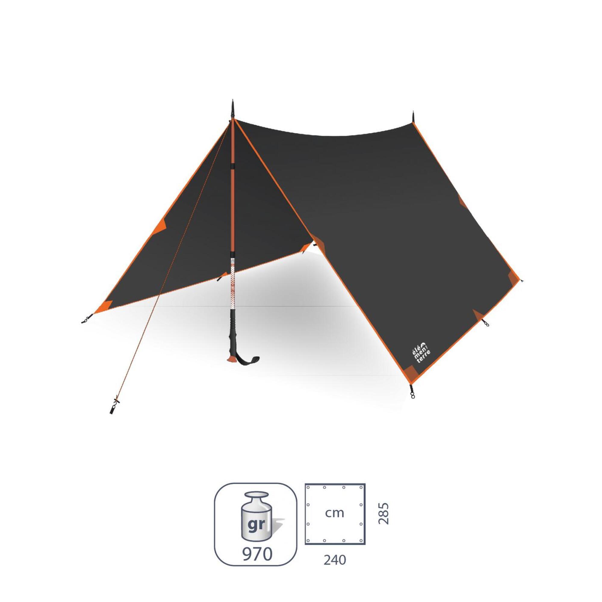 Elementerre - Abri Tarp Léger Elementerre "tompkins" - Séjour De Tente - Gris|marron - Taille Unique - Decathlon