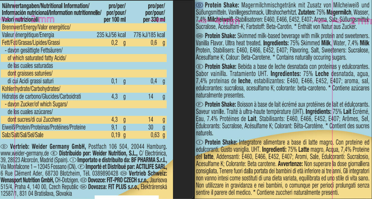 Boissons protéinées - Protein Shake - Vanille Pack de 6 3/3