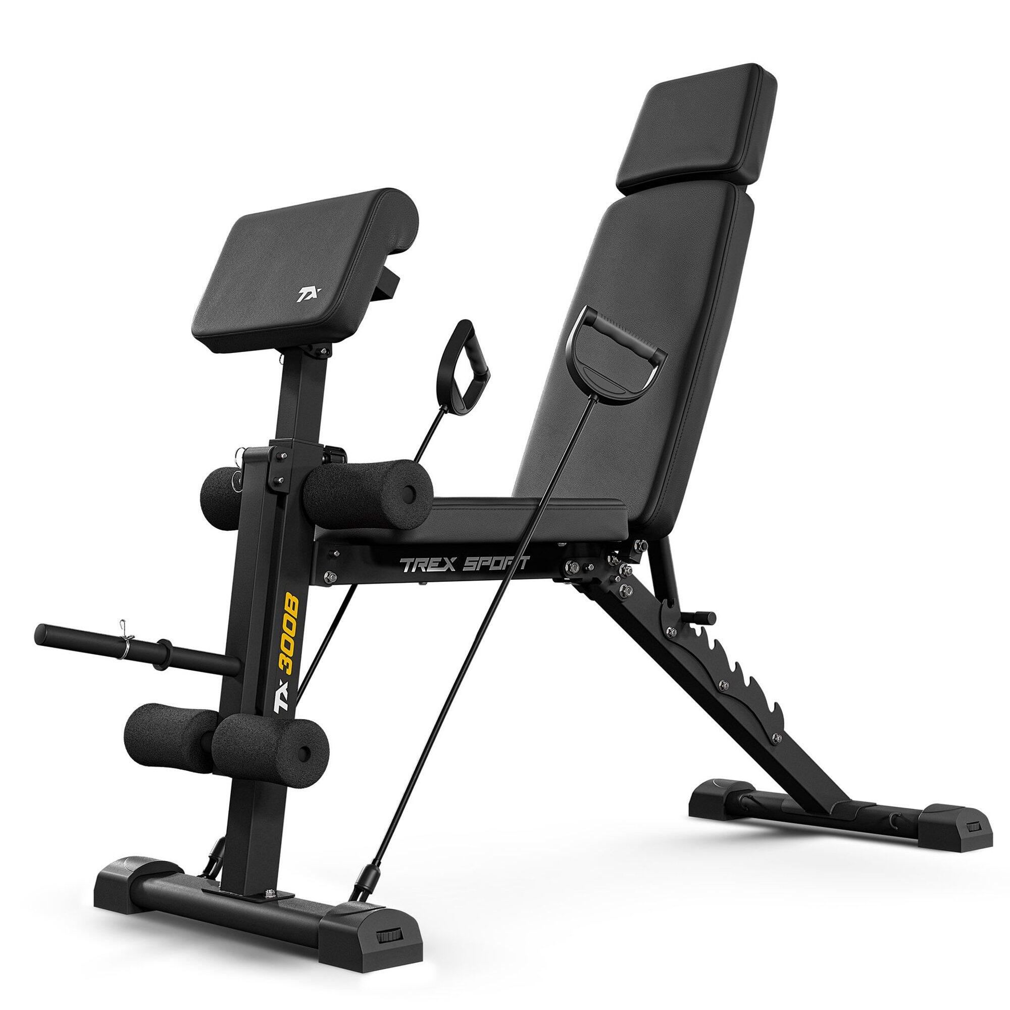 Banc Trex Sport TX-300B avec curl, presse jambes et élastiques 2/7
