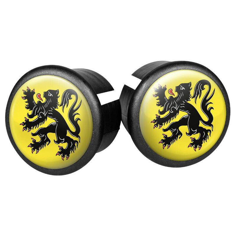 Set of 2 handlebar caps for road bikes Velox Doming Lion Des Flandres