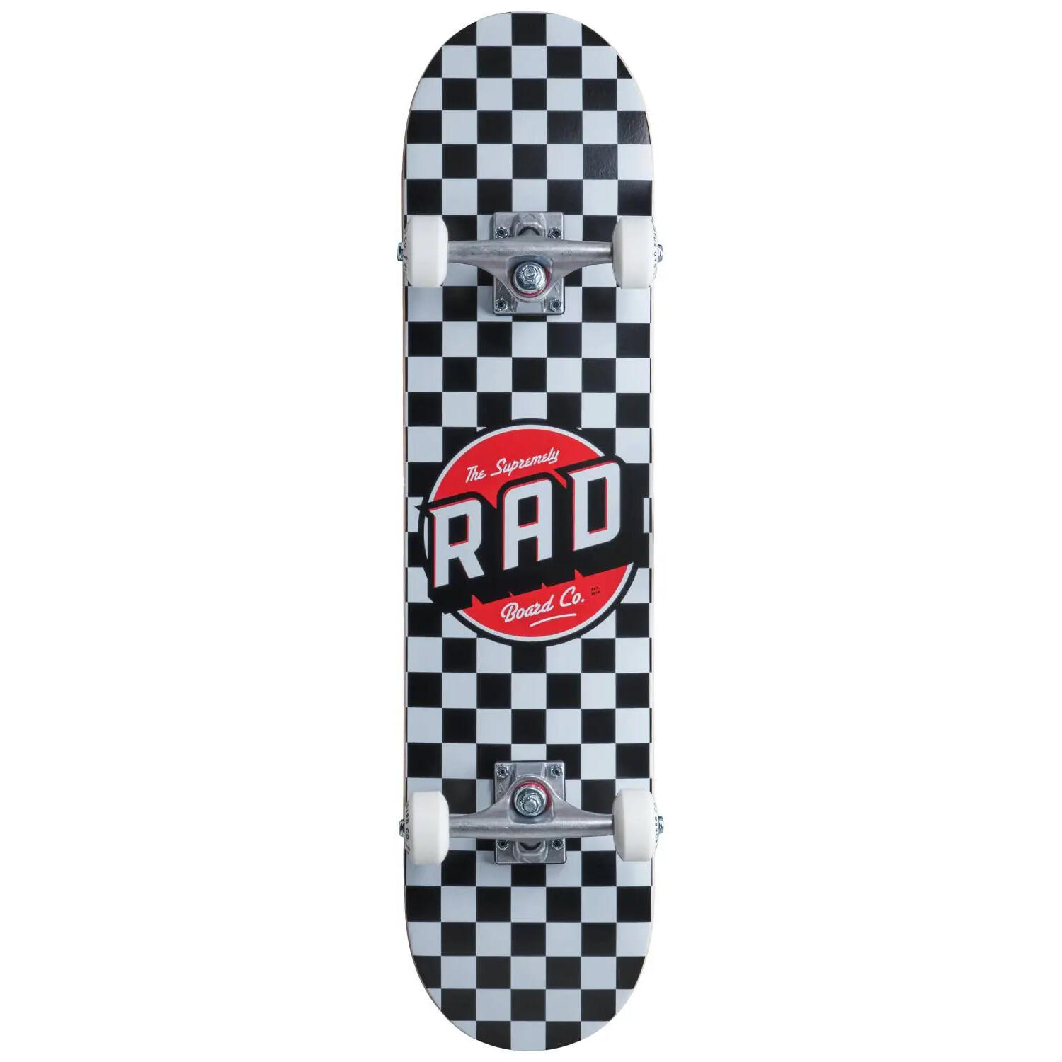 Rad - Planche De Skate Rad Checker - Skateboard Complet - Blanc|noir - Taille Unique - Decathlon