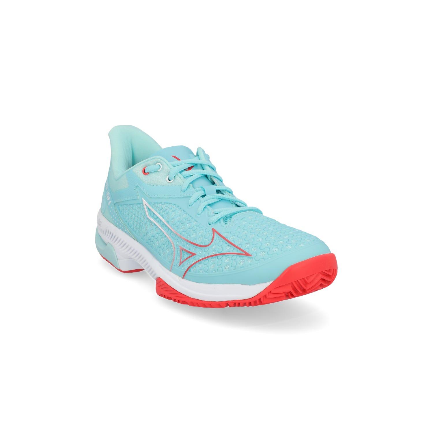Mizuno Wave Exceed Tour Cc Wos Donna Blu Chiaro Rosso 2/6