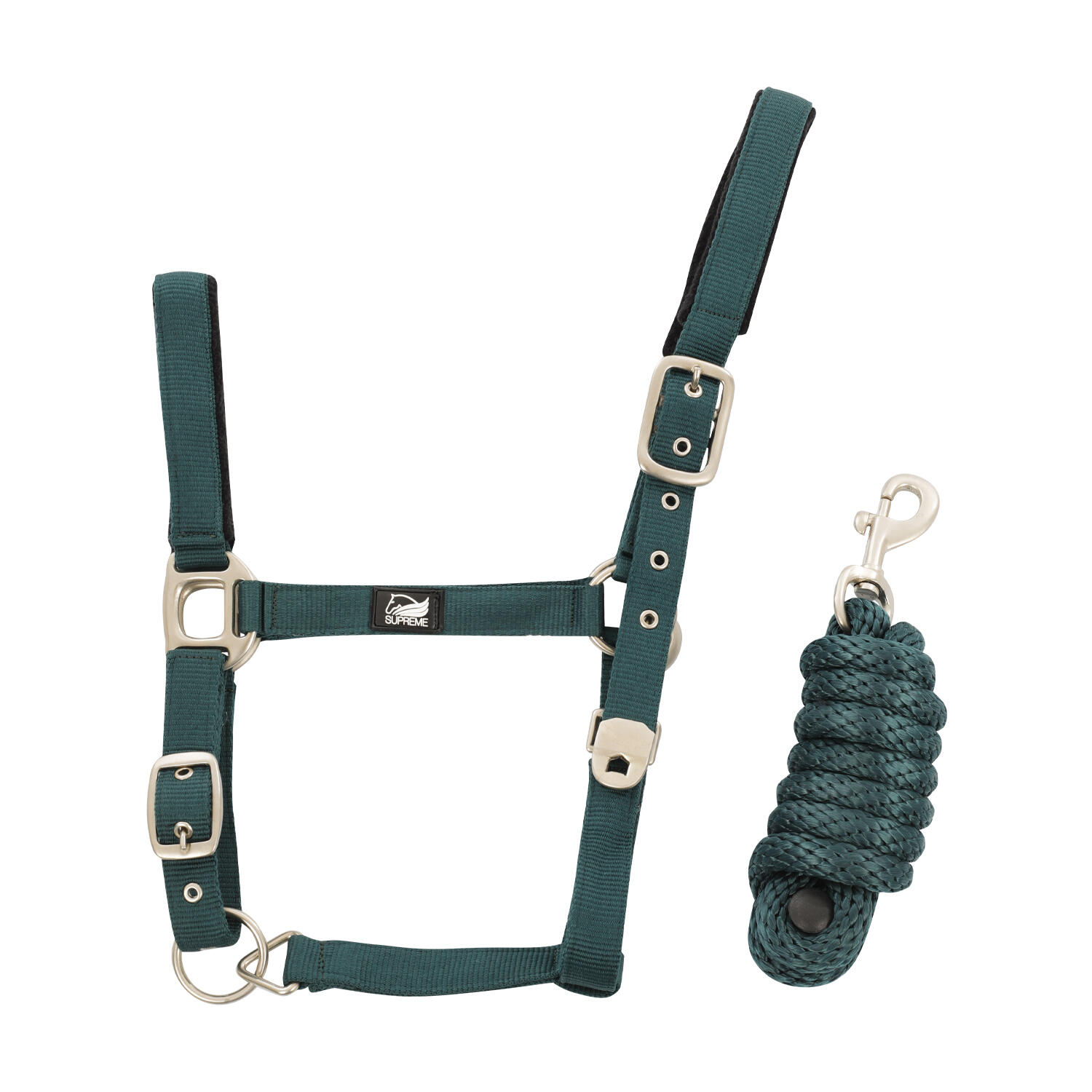 Supreme - Ensemble Licol En Nylon Et Longe Tressé Pour Cheval Supreme - Pack Licol Et Longe - Jaune|vert - Fs - Decathlon