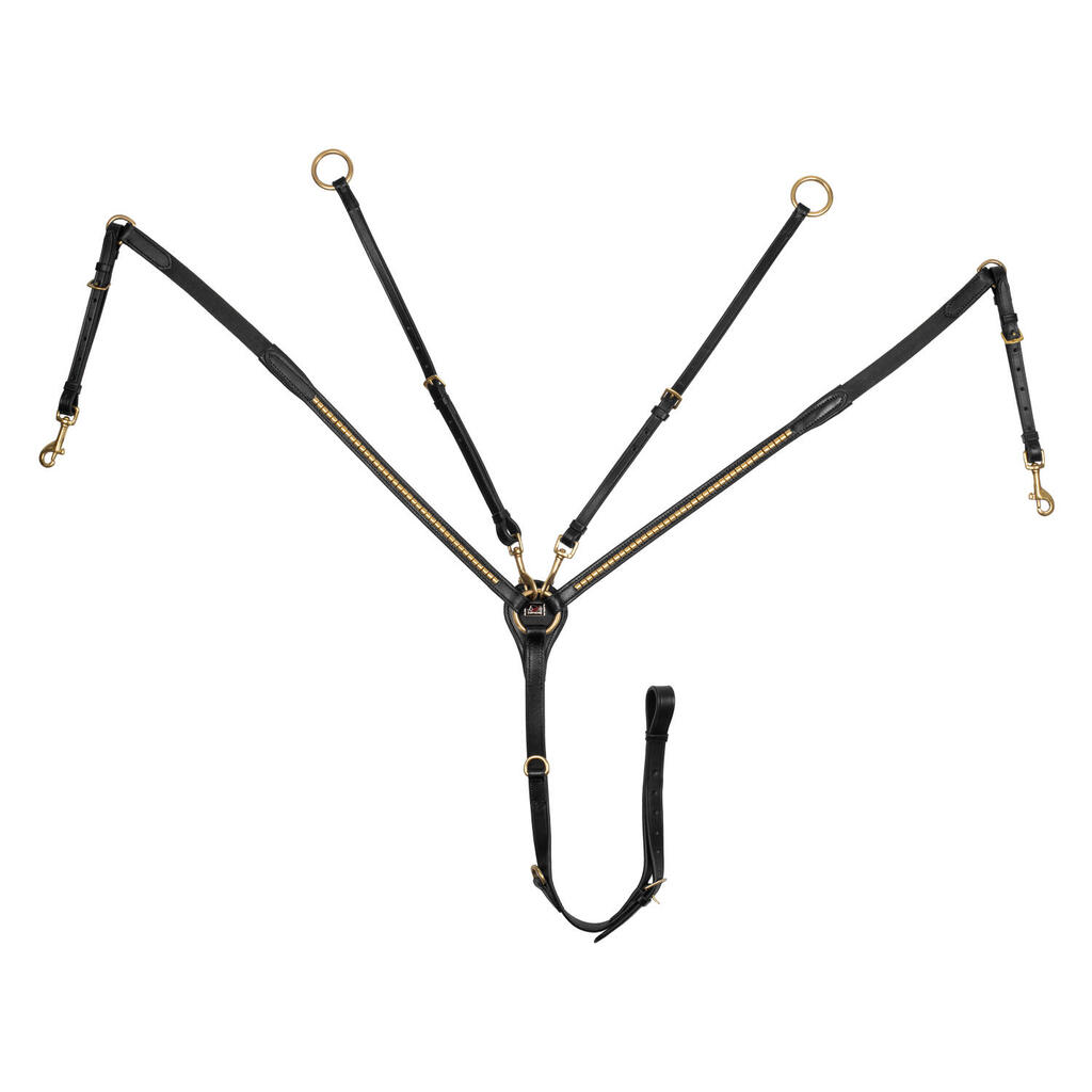 Leather hunting collar with brass fork Supreme