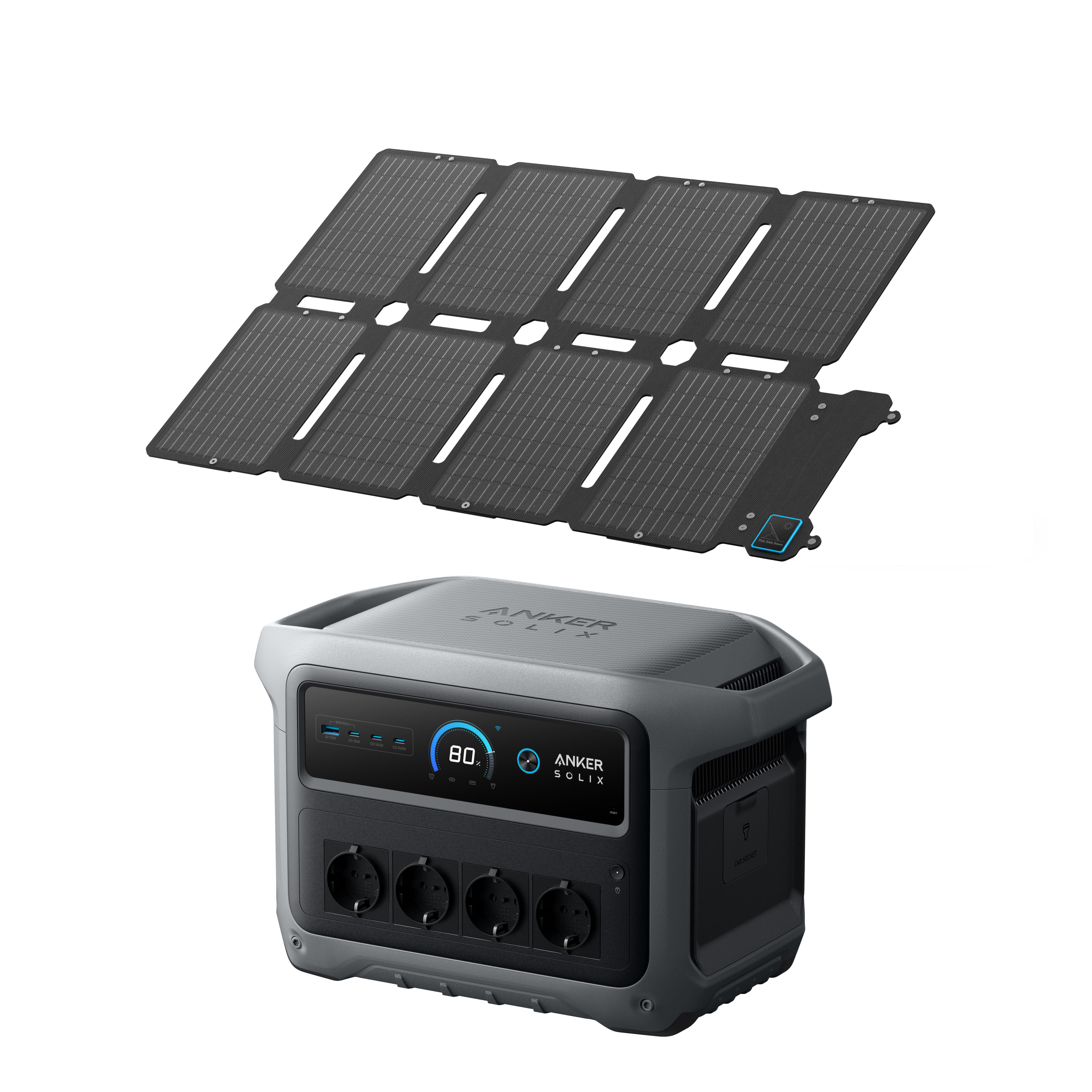 Anker - Kit Station Électrique Anker Solix C1000x Gen 2 Avec Panneau Solaire Ps100x - Station D'Énergie - Gris - Taille Unique - Decathlon