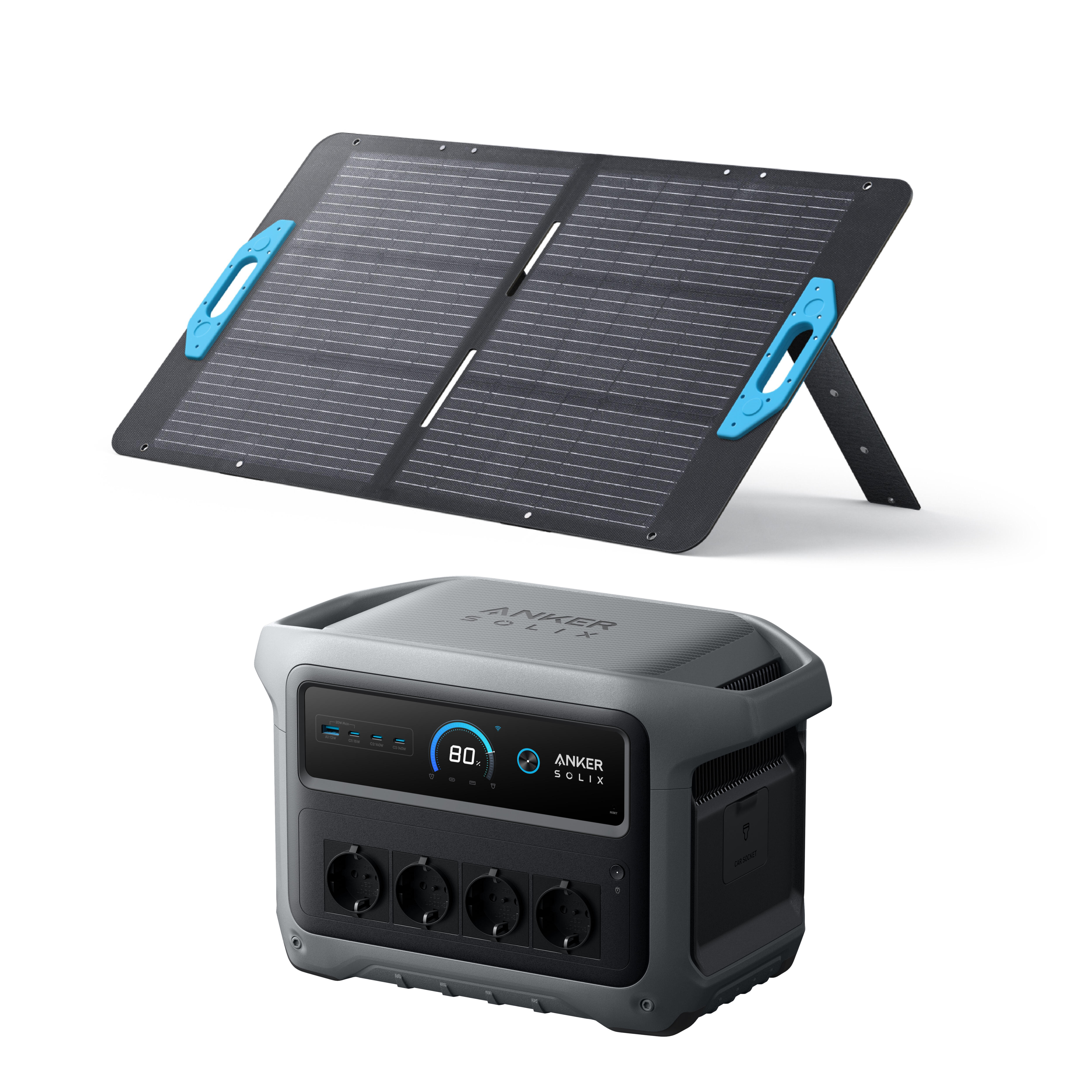 Anker - Kit Station Électrique Anker Solix C1000x Gen 2 Avec Panneau Solaire Ps100 - Station D'Énergie - Gris|orange - Taille Unique - Decathlon