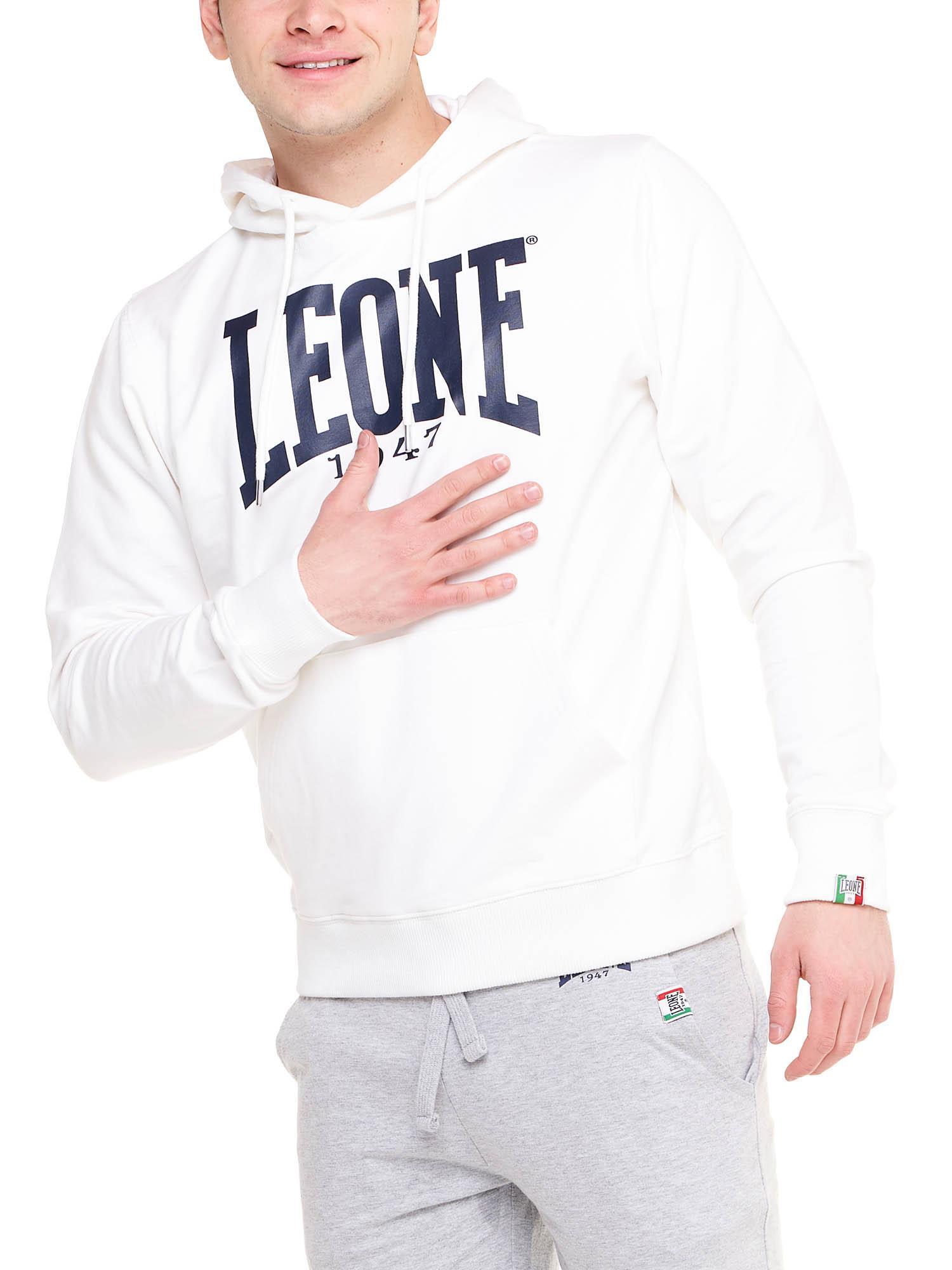 Felpa uomo con cappuccio Leone 1947 Apparel Big Logo, cotone leggero 5/8