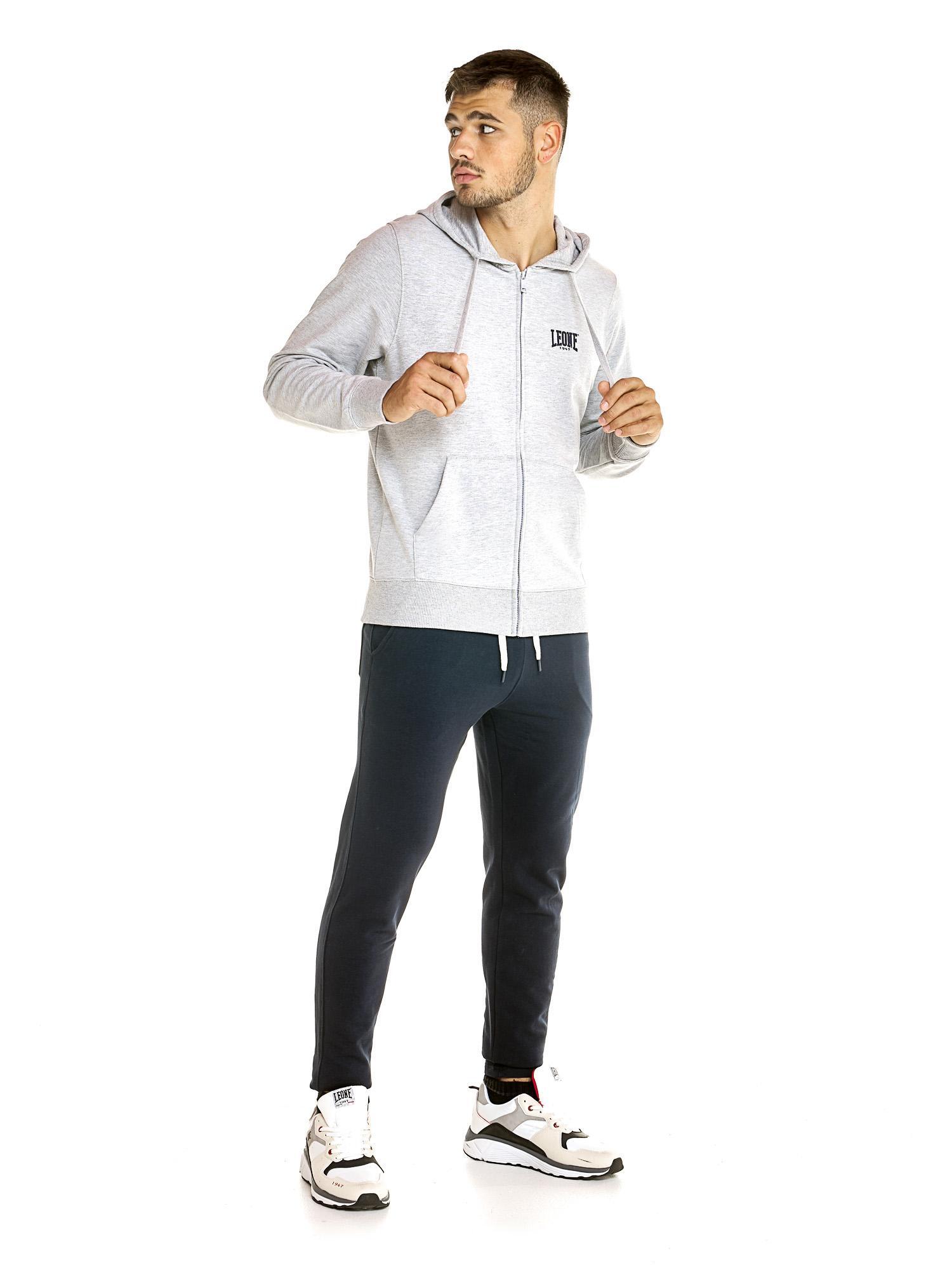 Felpa Leone uomo con cappuccio e zip Basic 3/8