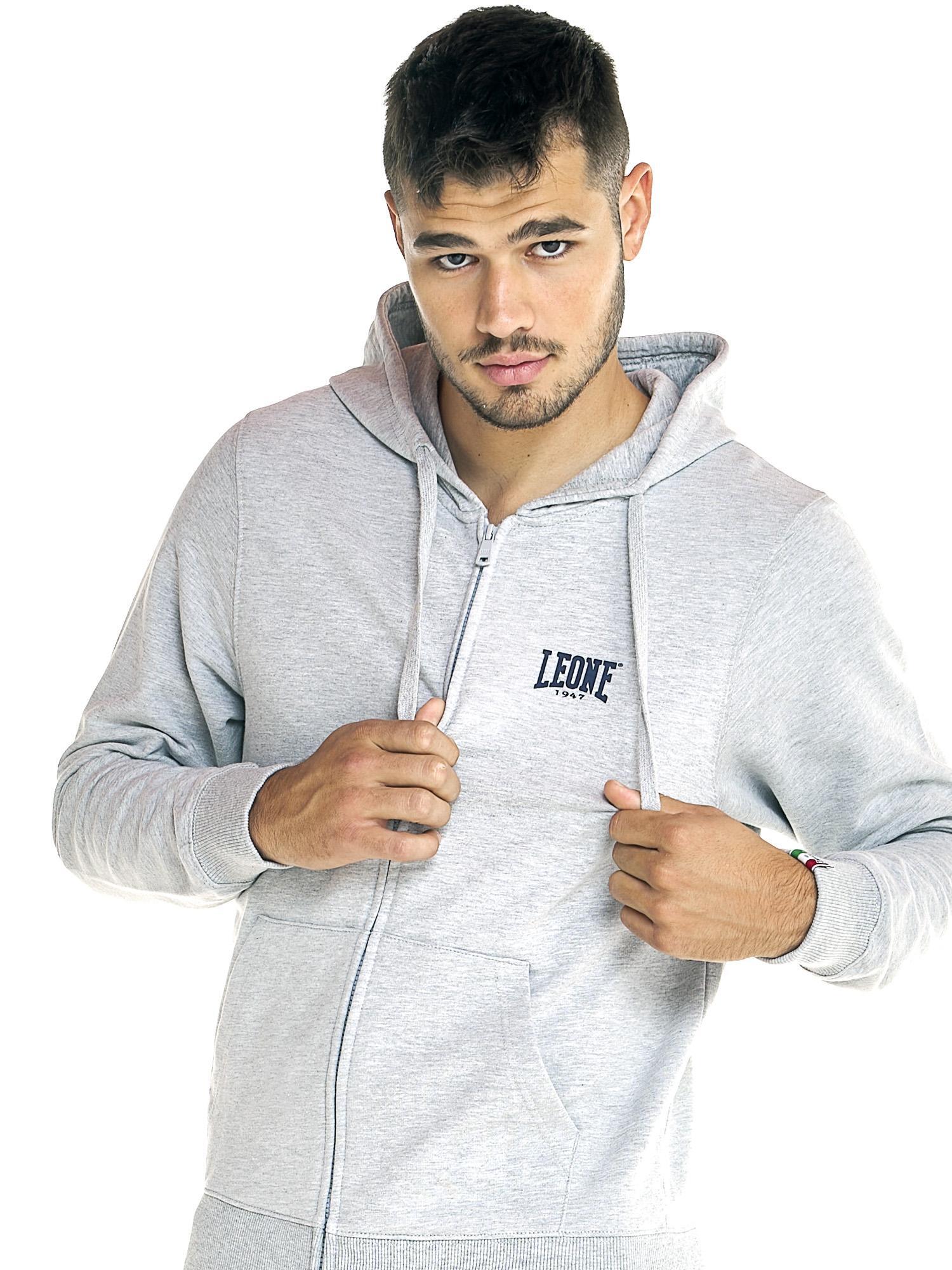 Felpa Leone uomo con cappuccio e zip Basic 5/8