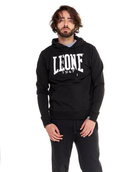 Felpa da uomo con cappuccio pull on non felpata Leone Basic