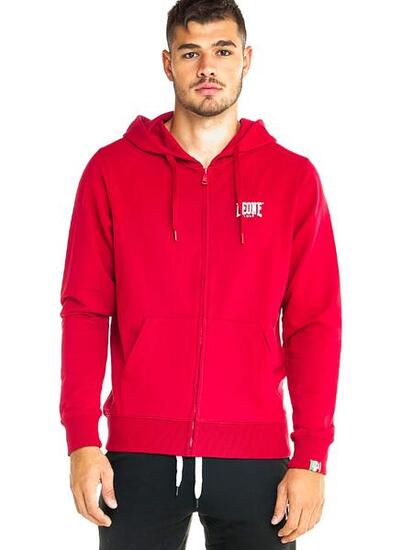 Leone Herren-Sweatshirt mit Kapuze und Basic-Reißverschluss