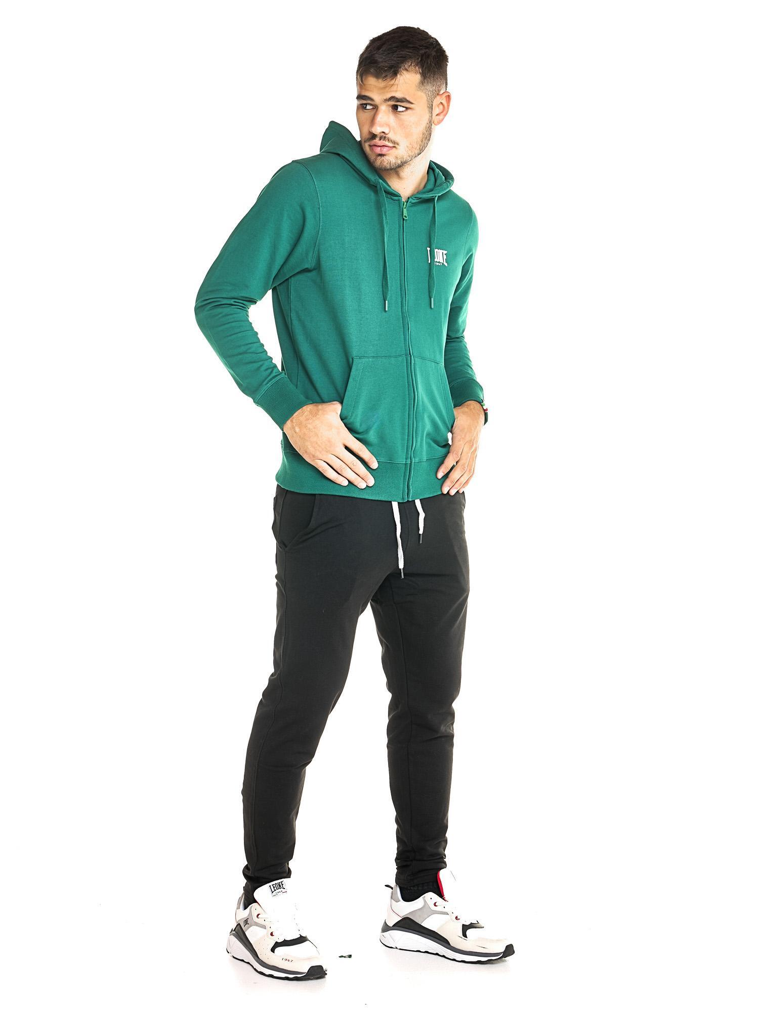 Felpe Leone uomo con cappuccio e zip Basic 3/4