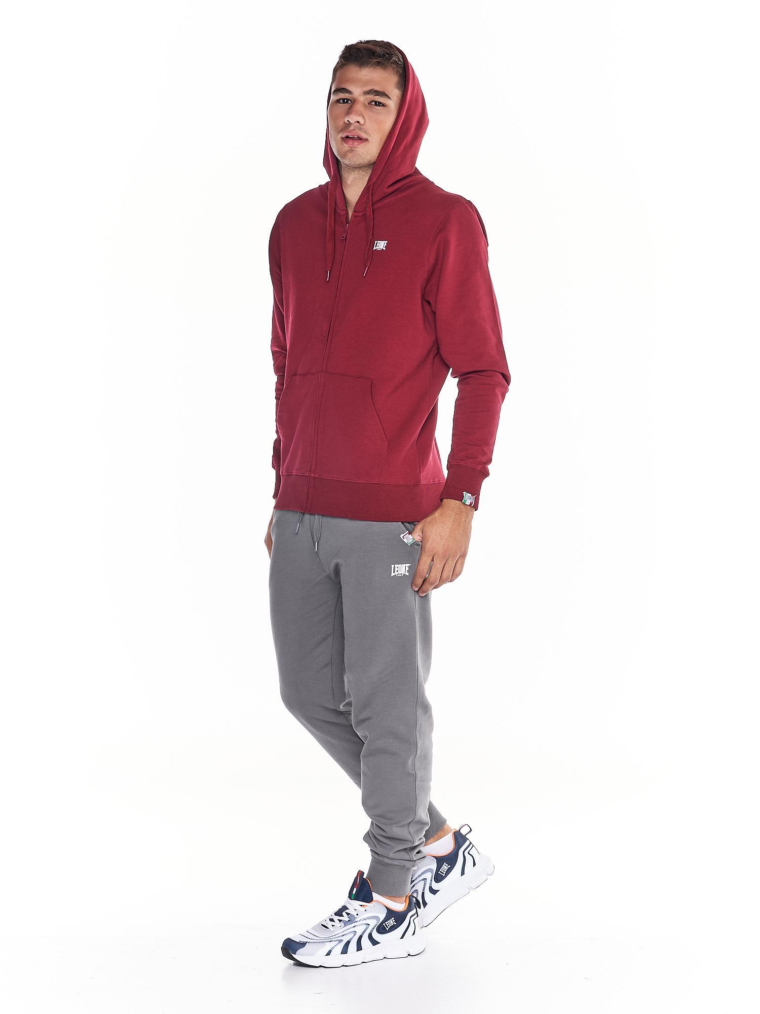 Felpa Leone uomo con cappuccio e zip Basic 3/8