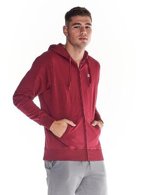 Leone Herren-Sweatshirt mit Kapuze und Basic-Reißverschluss