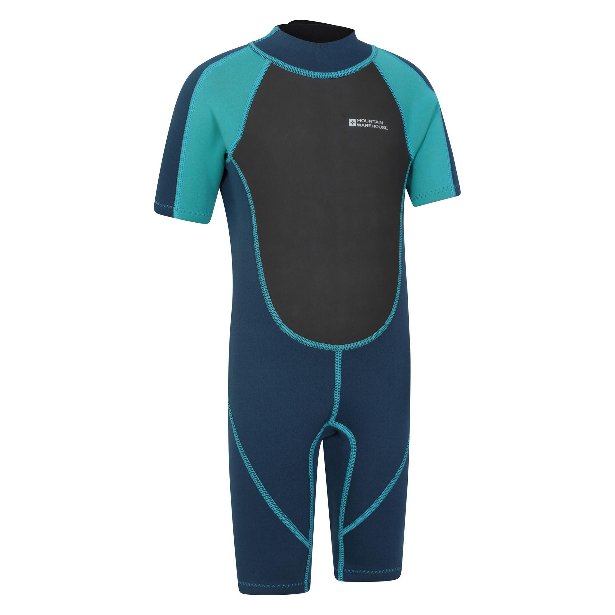 Childrens/Kids Contrast Panel Wetsuit (Teal) 4/4