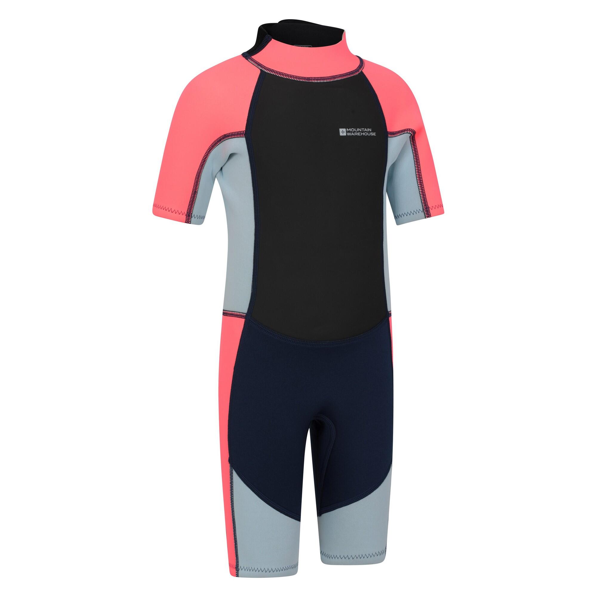 Childrens/Kids Contrast Panel Wetsuit (Fuchsia) 4/4