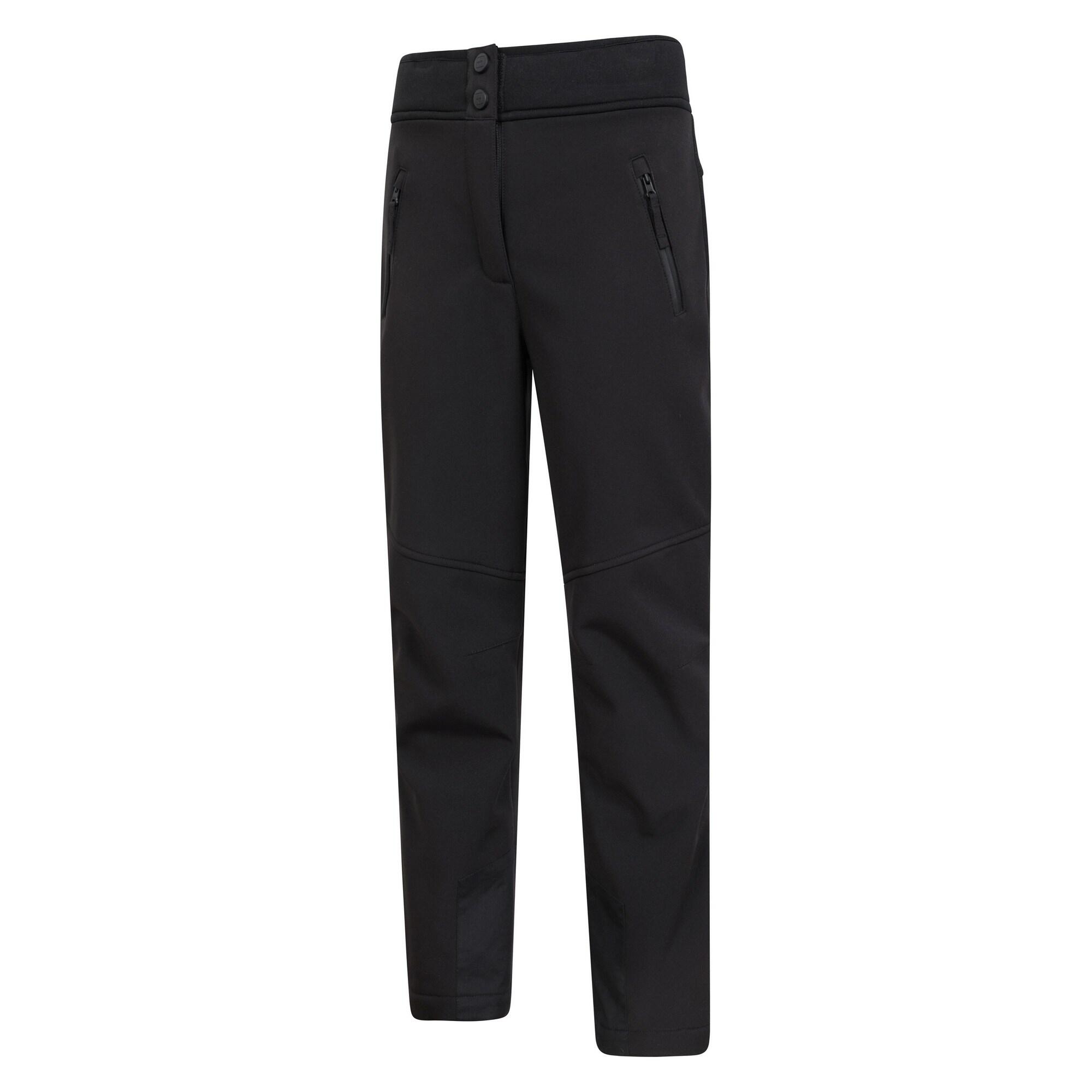 Skihosen "Swiss", Softshell Kinder Schwarz 3/4