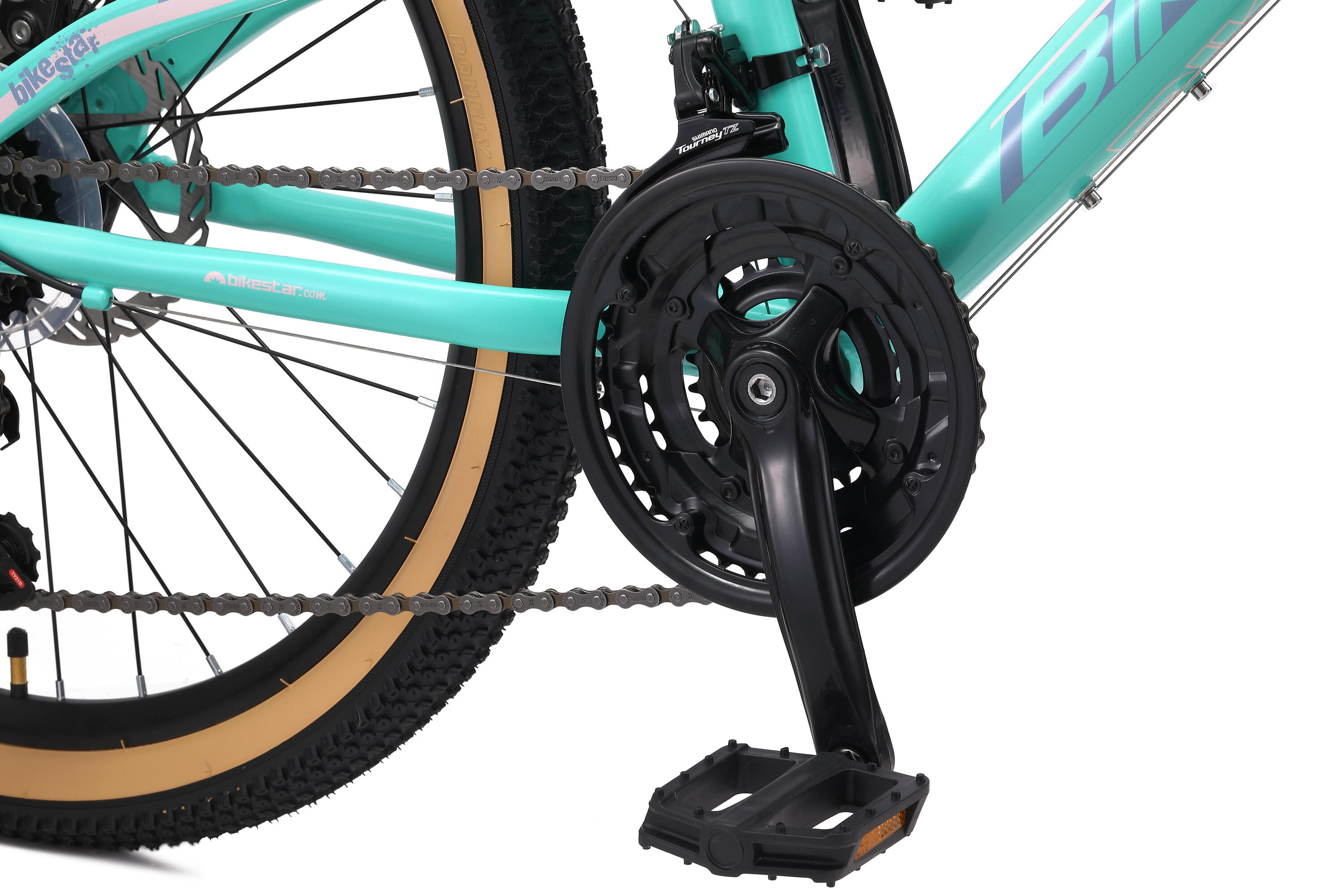 MTB 24" aluminium, kinderfiets 9 jaar, hardtail, 21 versnellingen, schijfremmen 6/7