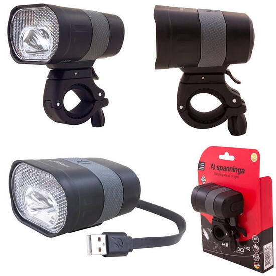 Spanninga Axendo 40 Lux - Fanale LED ricaricabile USB in alluminio.