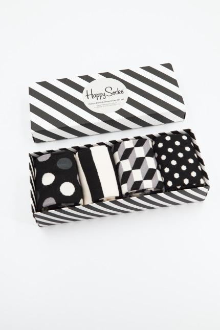 Chaussettes Happy Socks Modèle Classic Black White And Sock Couleur Noir 5/5