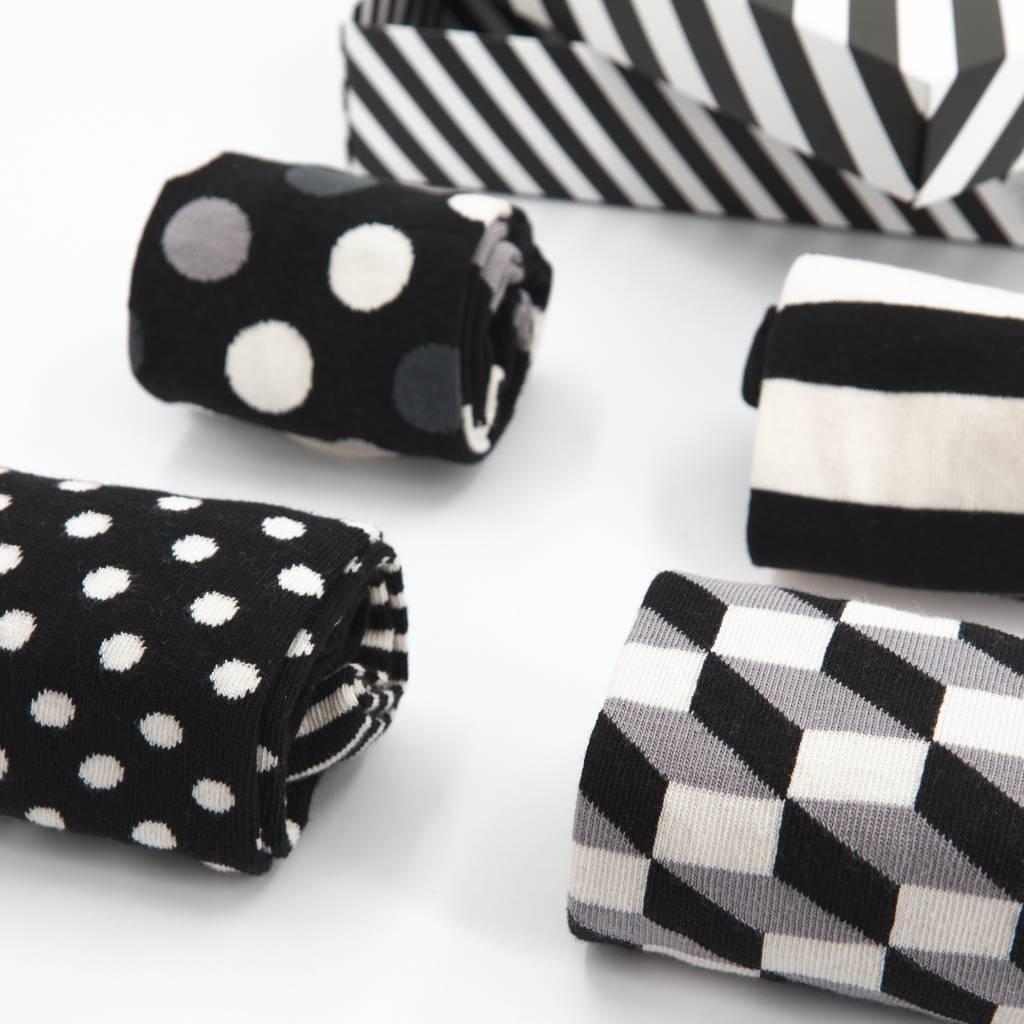 Chaussettes Happy Socks Modèle Classic Black White And Sock Couleur Noir 4/5