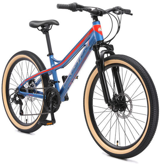 VTT 24" aluminium, vélo enfant 9 ans, semi-rigide, 21 vitesses, frein à disque